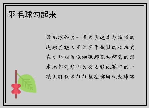 羽毛球勾起来